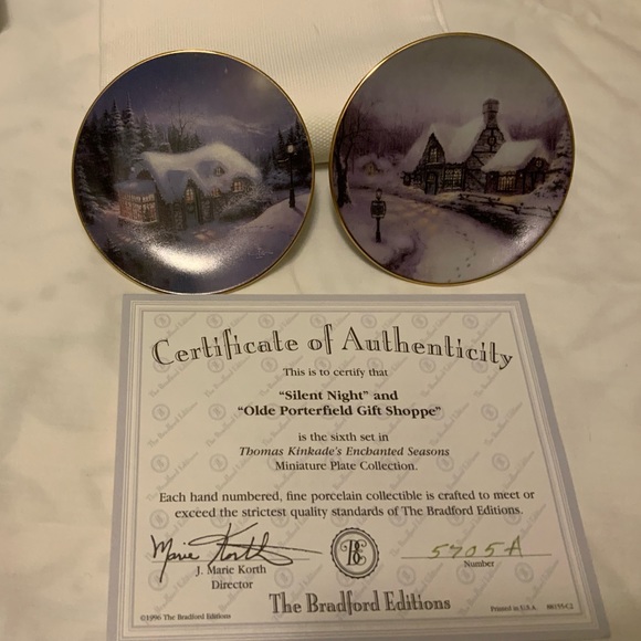 Full set of 12 Thomas Kinkade- ‘Enchanted Seasons’ Miniature Collectible plates - Picture 7 of 7